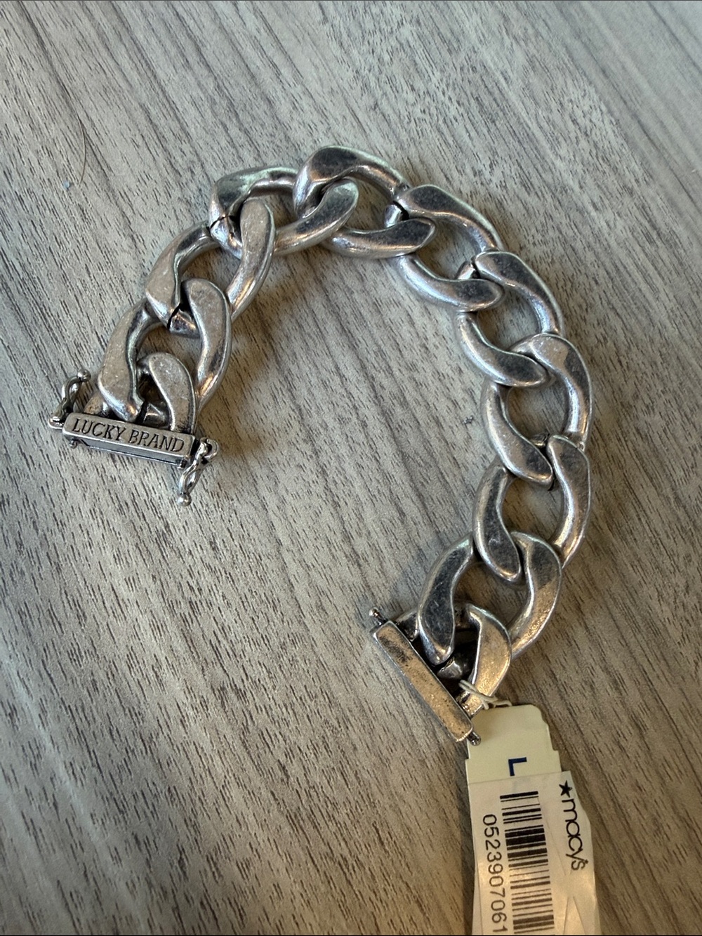 Lucky Brand Men's Chunky Silver Link Bracelet - Silver